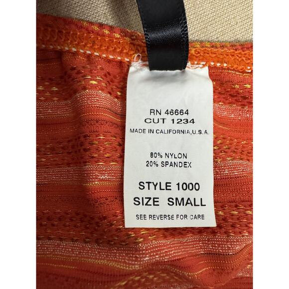 St. John Swim Skirt Womens Small Orange Gold Stripe Ring Made USA Style 1000 - Picture 9 of 9